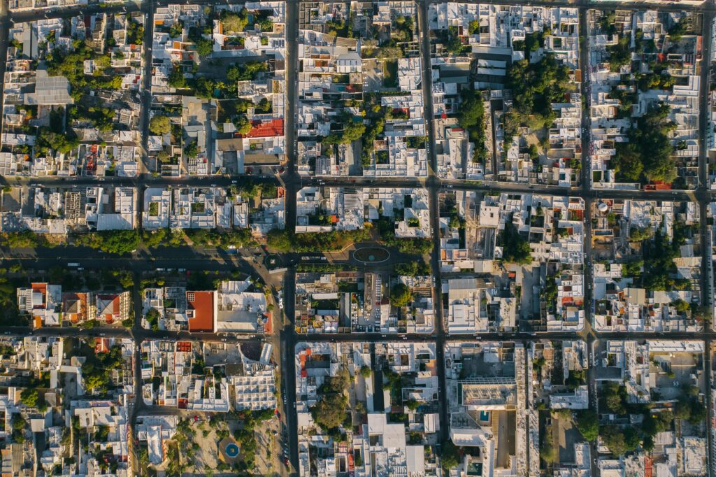 aerial view of urban planning