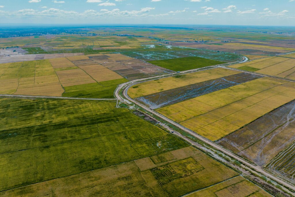 Aerial view of land use